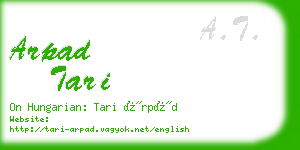 arpad tari business card